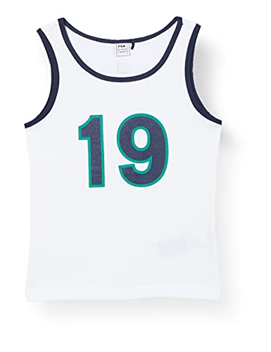 FILA Chłopcy Gino Tank Top, Bright White, XL