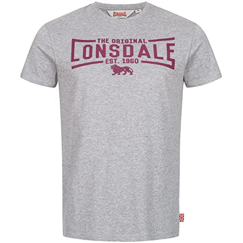 Lonsdale nybster koszulka męska, szary (Marl Grey/Oxblood, M