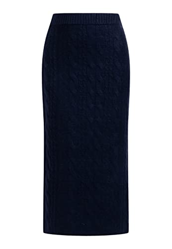 DreiMaster Damska spódnica midi z dzianiny, morski, XL-XXL
