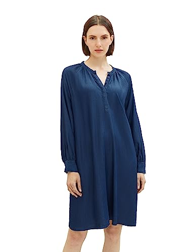 TOM TAILOR Damska sukienka dżinsowa z kieszeniami, 10113-clean Mid Stone Blue Denim, 46
