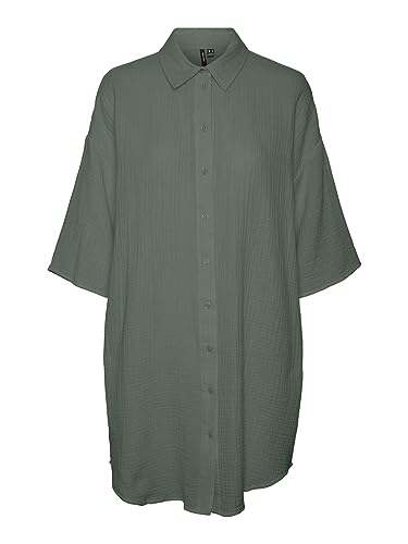 VERO MODA Women's VMNATALI 3/4 Long Overshirt NOOS sukienka, Laurel Wreath, XL, Laurel Wreath, XL