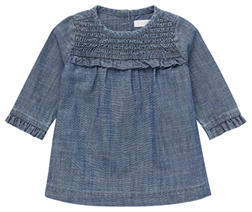 Noppies Baby Dziewczęca sukienka dla dziewczynek Lanexa Long Sleeve sukienka dziecięca, średni niebieski denim P493, 62