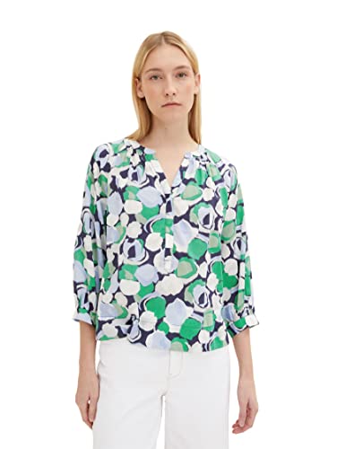 TOM TAILOR Damski Bluzka 1035880, 31572 - Green Flower Design, 34