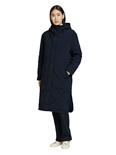 TOM TAILOR Damski Taliowany pikowany płaszcz z kapturem 1026986, 10668 - Sky Captain Blue, L