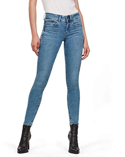 G-STAR RAW Lynn Mid obcisłe dżinsy damskie, Niebieski (Sun Faded Blue D06746-b605-a587), 24W x 30L