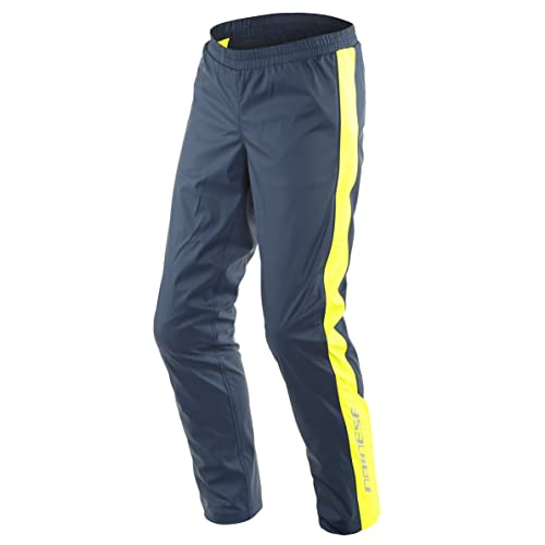 Dainese Storm 2 Unisex Spodnie przeciwdeszczowe, Czarno-Irysowe/Fluorescencyjny Żółty, XS Mixed, Czarno-irysowy/Fluo Żółty, XS