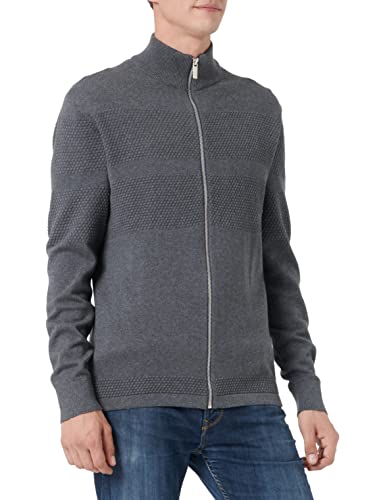 SELECTED HOMME Męska kurtka z dzianiny Zip-up, ciemnoszary melanż, L