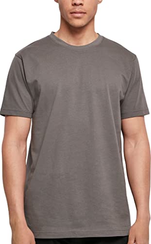 Build Your Brand Męski t-shirt okrągły dekolt, podstawowy top dla mężczyzn, dostępny w wielu kolorach, rozmiary XS - 5XL, ciemny., M