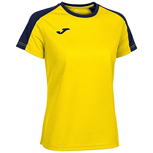 Joma Eco Championship T-shirt damski z krótkim rękawem, żółty granatowy, XL (DE)
