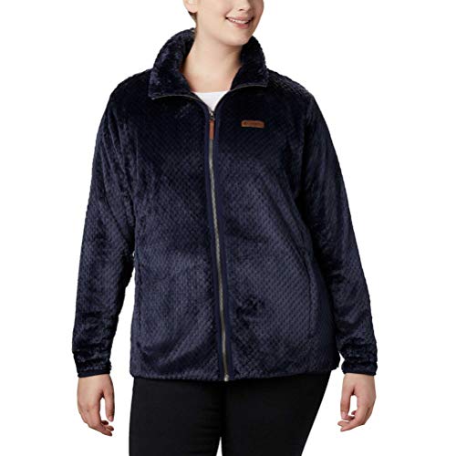 Columbia Damska kurtka polarowa z zamkiem błyskawicznym Fire Side Ii Faux Sherpa, Ciemna noc, 3XL