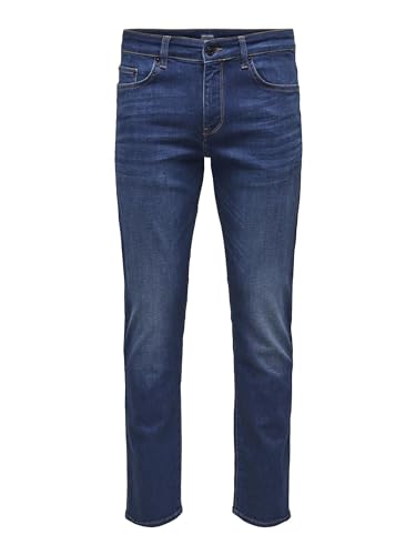 ONLY & SONS ONSWEFT REG. MAR. BL. Płaszcz 6776 DNM, niebieski (Dark Blue Denim), 28W / 30L