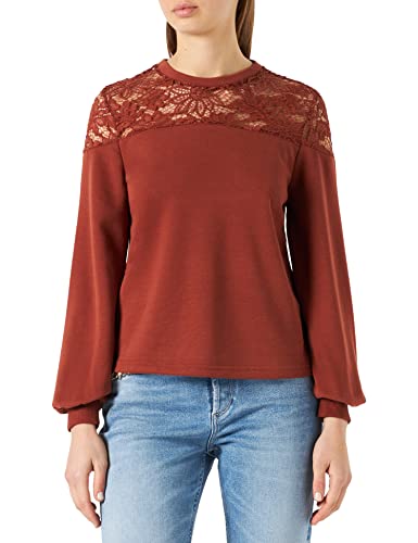 ONLY Women's ONLCATALINA L/S O-Neck Plain SWT Bluzka, Burnt Henna, M