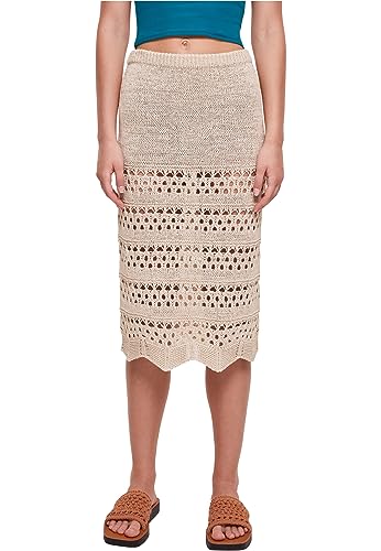 Urban Classics Ladies 3/4 Crochet Knit Skirt damska długa spódnica czarna Basics, Streetwear, trawa softseagrass, 4XL