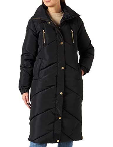 Kaffe Damska kurtka z kapturem, wyściełana kurtka puchowa Longline Without bluza damska, Czarny głęboki, 44