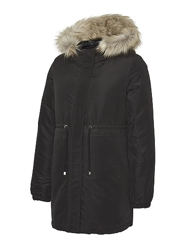 MAMALICIOUS Damska kurtka zimowa MLJESSI 2 w 1, krótka parka A. NOOS, czarna, XL, czarny, XL