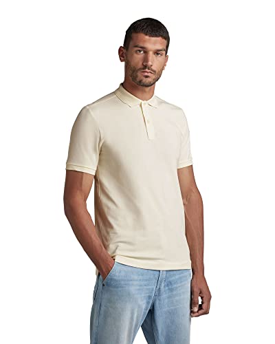 G-STAR RAW Męska koszulka polo Dunda Slim S, Biały (Papyrus 5864-d113), XXL