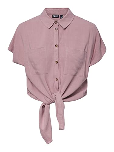 PIECES Pcvinsty Ss Tie Shirt Noos bluzka damska, Wororose, S