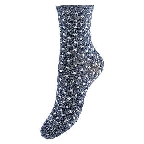 PIECES Damskie PCSEBBY Glitter Long 1 opakowanie Pattern NOOS błyszczące skarpety, Trooper/Szczegóły: SMALL DOTS IN CDAN COL, 36-38