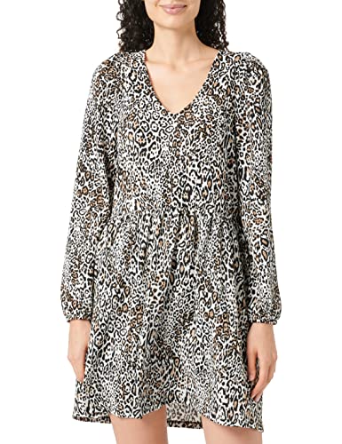 Vila Sukienka damska Vicaia L/S Dress Kleid Sandshell/AOP:Lea, S, Sandshell/Aop:lea, S