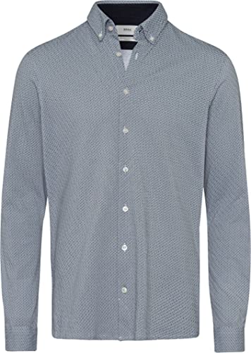 BRAX Męska koszula w stylu Daniel Jp HI-Flex Jersey Dobby wzorzysta koszula bawełniana, biała, L