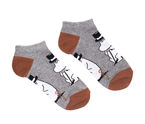 Moominpappa Wondering męskie skarpety Moomin Ankle Socks skarpety męskie, szary, brązowy, 40-45 EU