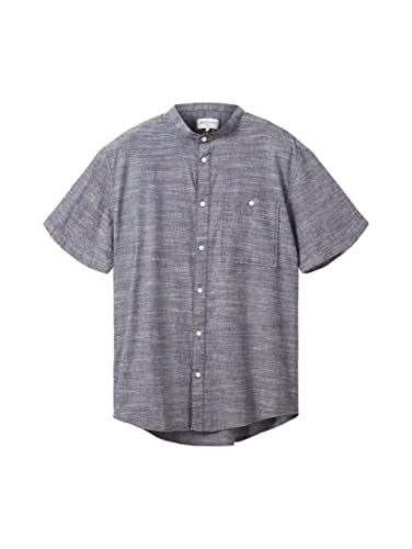 TOM TAILOR Denim Męska koszula z krótkim rękawem i kieszenią na piersi, 28941 - Navy Chambray, XL