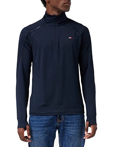 Tommy Hilfiger Męskie wykończenie L/S Hybrydowe top z dzianiny, pustynne niebo, XL, Pustynne niebo, XL