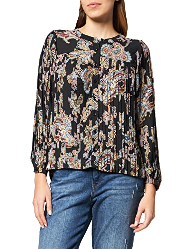 comma Damska bluzka z długim rękawem, 99B7 Aop Graphic Black, 34 PL