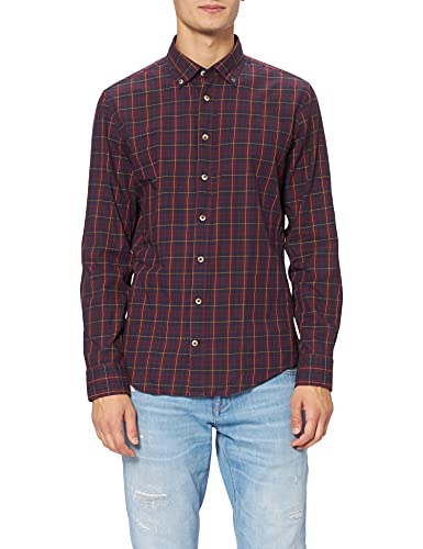Seidensticker Męska koszula slim fit z długim rękawem, czerwony (Weinrot), S-4XL