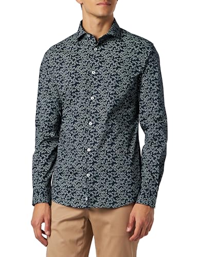 s.Oliver Koszula męska z długim rękawem, Slim Fit Blue M, niebieski, M