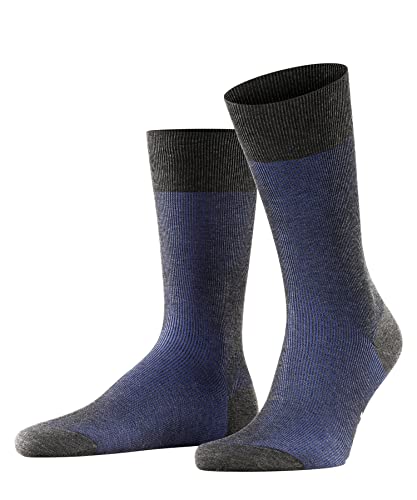 FALKE Mężczyźni Skarpety Fine Shadow M SO Bawełna z wzorem 1 Para, Szary (Rock-Limelight 3194), 39-40