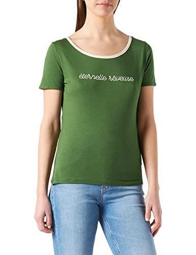 Naf Naf T-shirt damski, Zielony mch/mleczny, S
