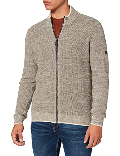 camel active Męski sweter kardigan, Pochmurny szary, S