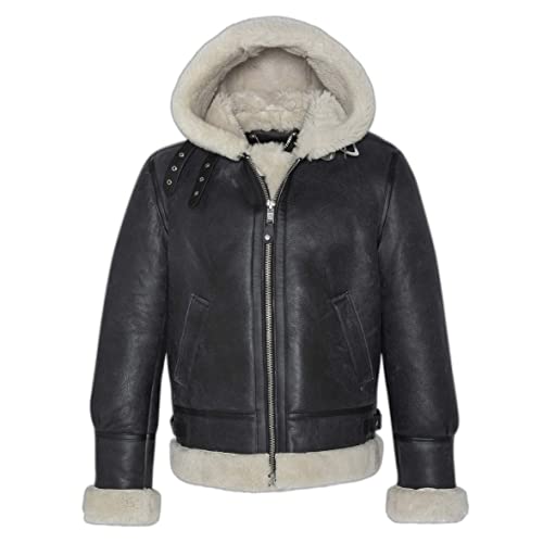 Schott NYC Męska kurtka skórzana, Czarny/Off White, L