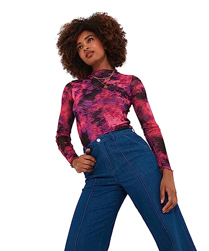 Joe Browns Damski top z siateczki Y2K Tie Dye z długim rękawem, wielokolorowy, 12, multi, 38