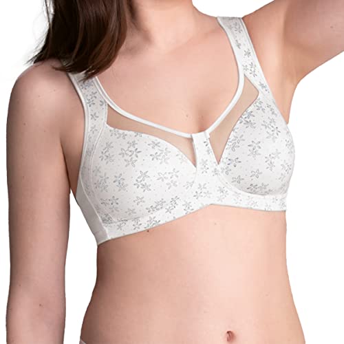 Anita - Clara Art – damski – komfortowy biustonosz – bez fiszbin – dobre trzymanie + dopasowanie, kryształowy, 80E