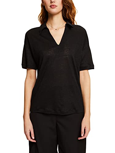 ESPRIT Collection Damska koszulka 043EO1K312, 001/BLACK, M, 001/Black, M