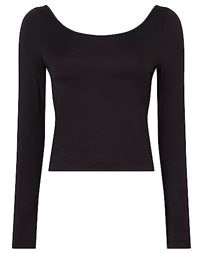 Calvin Klein Damska koszula L/S Crew Neck, czarny, L