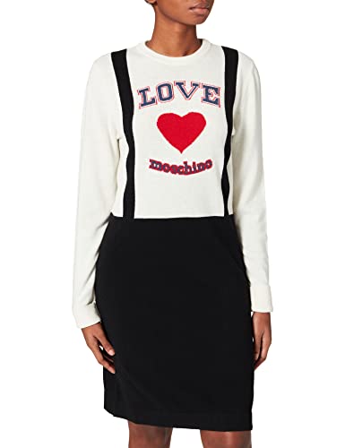 Love Moschino Damska sukienka z długim rękawem, czarny, 48