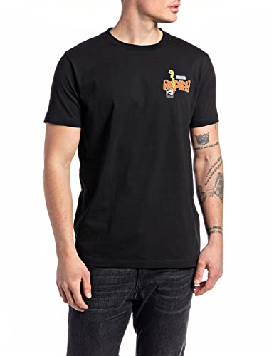 Replay T-shirt męski, 098 BLACK, L