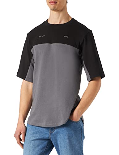 G-STAR RAW, Koszulka męska Cut & Sewn 3 luźna, Mehrfarbig (granit/Dk czarny blok kolorów C336-d018), XL
