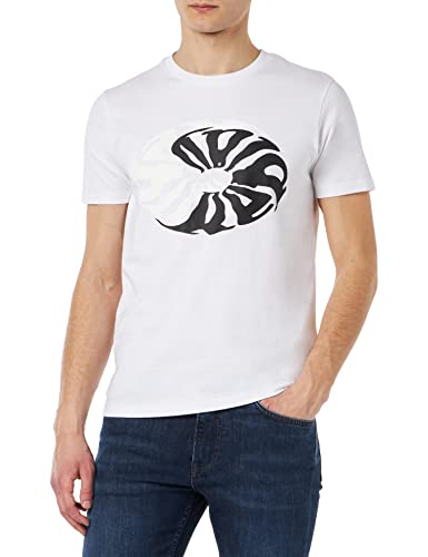 Replay T-shirt męski z krótkim rękawem z nadrukiem, 001 White, M