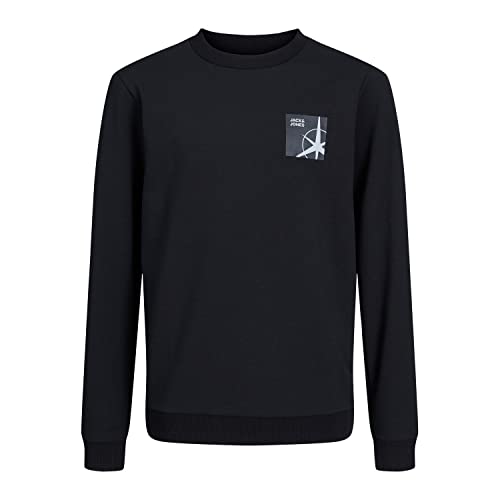 Jack & Jones Junior Bluza chłopięca Jcofilo Sweat Crew Neck Sn Jnr, czarny, 176