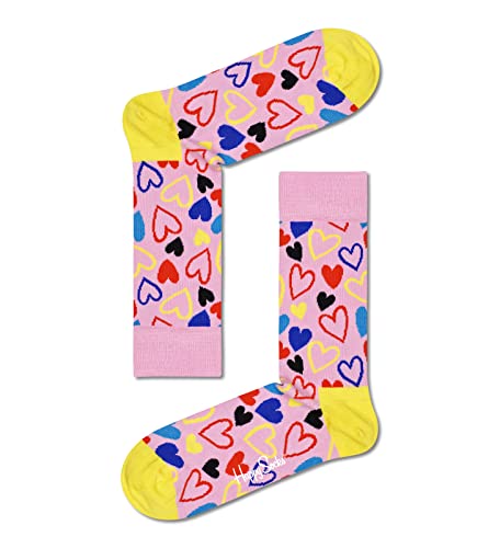 Happy Socks I Heart U, kolorowe i zabawne, Skarpety dla kobiet i mężczyzn, Różowy (36-40)