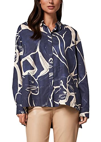 comma Damska bluzka z długim rękawem, 59 A1 Dark Blue Aop, 38 PL