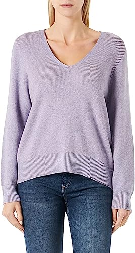 Vila Damski sweter z dzianiny VIRIL Multi V-Neck L/S Knit TOP-NOOS, Sweet Lavender/Detail:W. Pale Mauve, L, Sweet Lavender/Detail:w. Pale Mauve, L