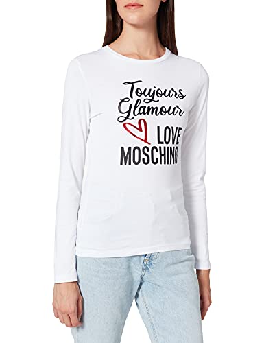 Love Moschino T-shirt damski, optical white, 38