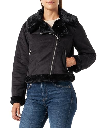 Bestseller A/S Damska kurtka VMPEGGY Faux Suede Jacket BOOS, czarna, XS, Schwarz, XS