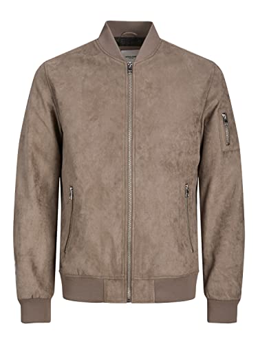 JACK & JONES Męska kurtka JJEROCKY Faux Suede Bomberka, Falcon, L, Falcon