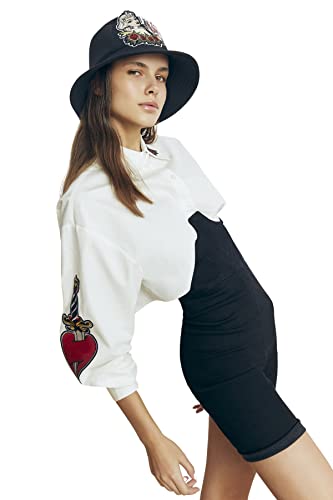 Trendyol Kombinezon damski jednokolorowy dżins, Czarny, 62